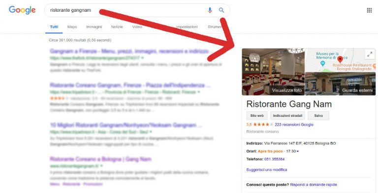 verifica posizionamento google
