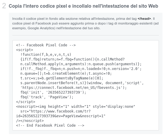 Installazione pixel di monitoraggio - parte 2