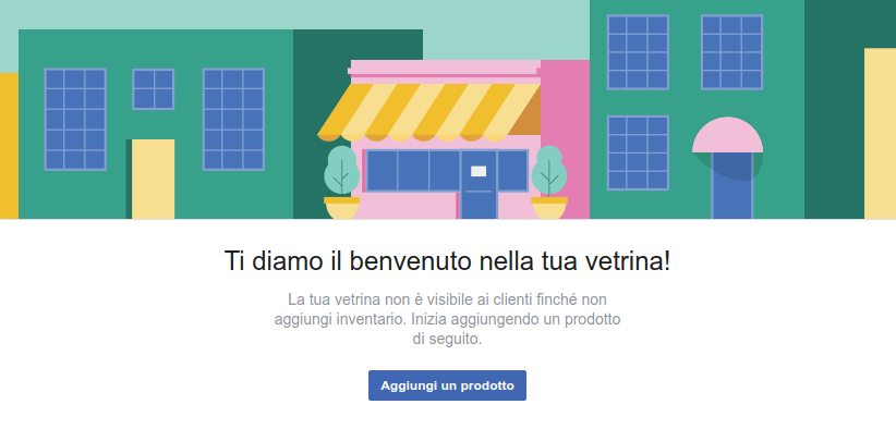 Vetrina prodotti Facebook