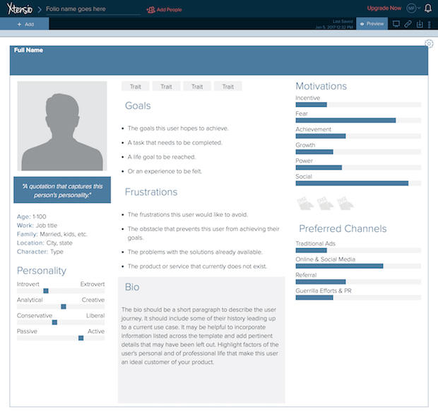 template buyer personas xtensio