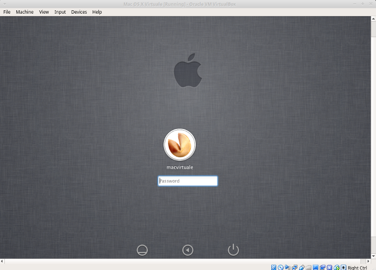 macchina virtuale mac login