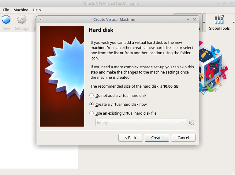 macchina virtuale windows hard disk