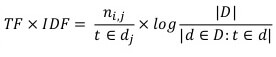 formula algoritmo TD-IDF