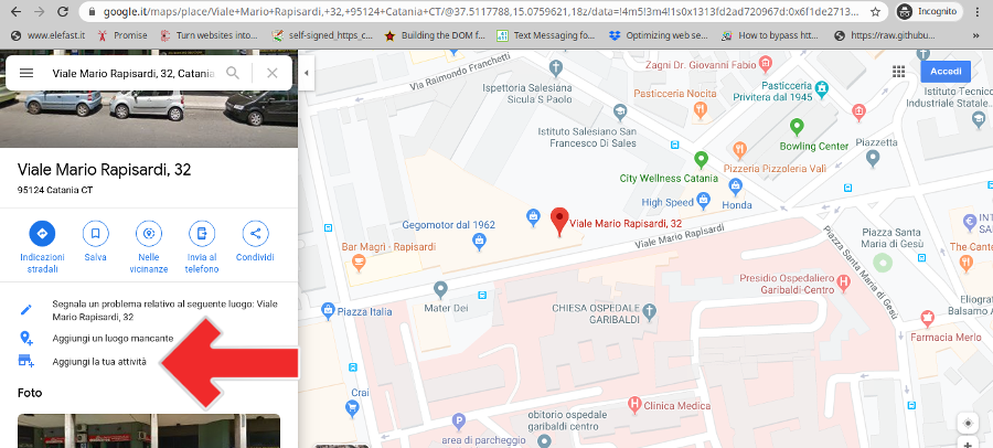 aggiunta attività su Google Maps